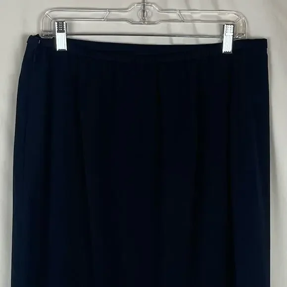 Nancy Bolen Black Embroidered Beaded Midi Skirt Size 14 - Picture 5 of 11